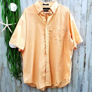 Daniel Cremieux Short Sleeve Button Down Shirt Coral Large